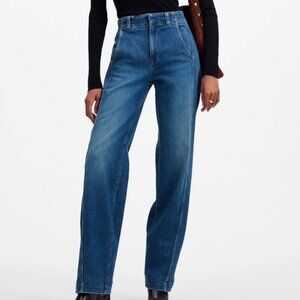 Madewell Tapered Denim Trousers Blue Jeans barrel leg 26